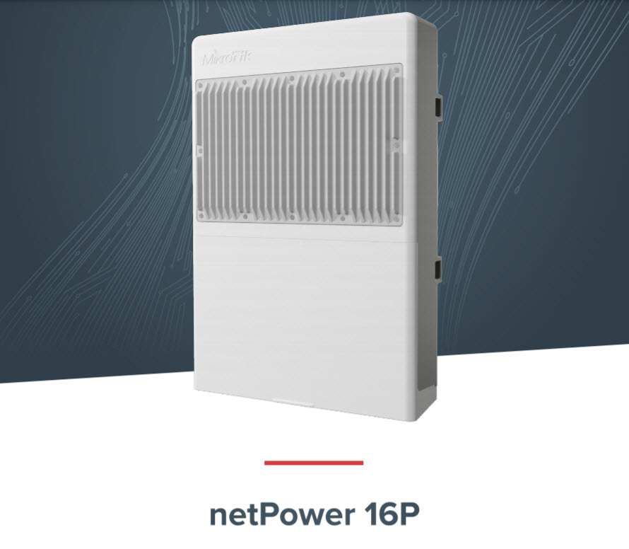 Thiết bị chuyển mạch Mikrotik netPower16P ngoài trời với 16 cổng Poe, 02 cổng SFP