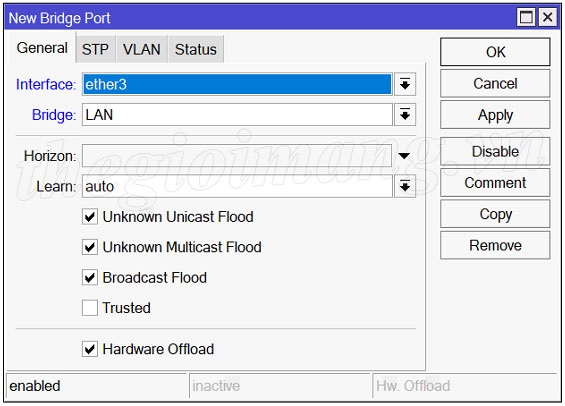 Cấu hình Bridge Interface trên Router Mikrotik 1